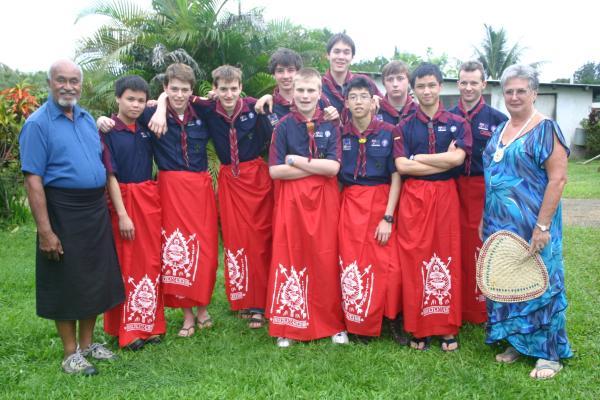 Robert (far right) with youth on a service project in a rural Fijian village (Michelle taking photo)